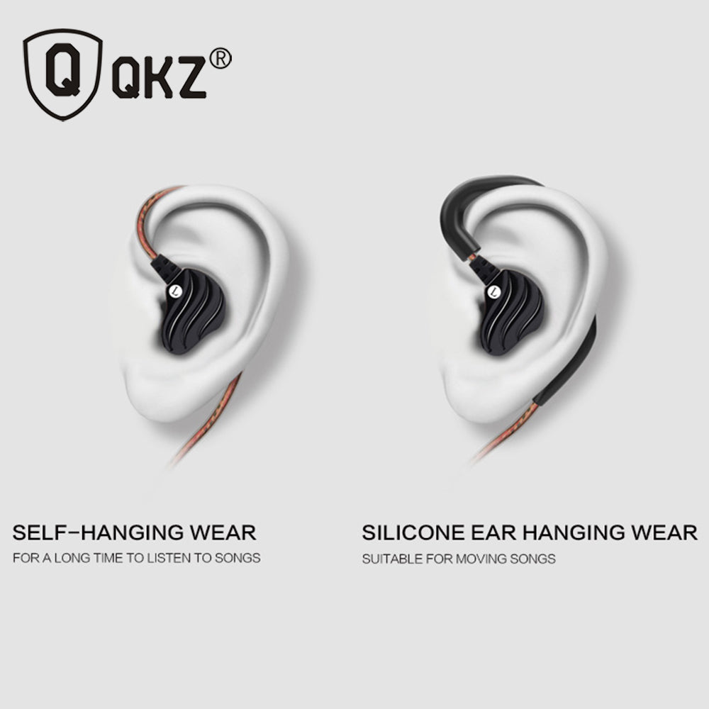 Earphones QKZ KD4 fone de ouvido Mini Dual Driver Original hybrid dual dynamic driver Headphone mp3 DJ Headset auriculares - American Smart