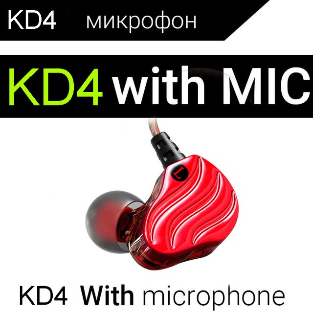 Earphones QKZ KD4 fone de ouvido Mini Dual Driver Original hybrid dual dynamic driver Headphone mp3 DJ Headset auriculares - American Smart