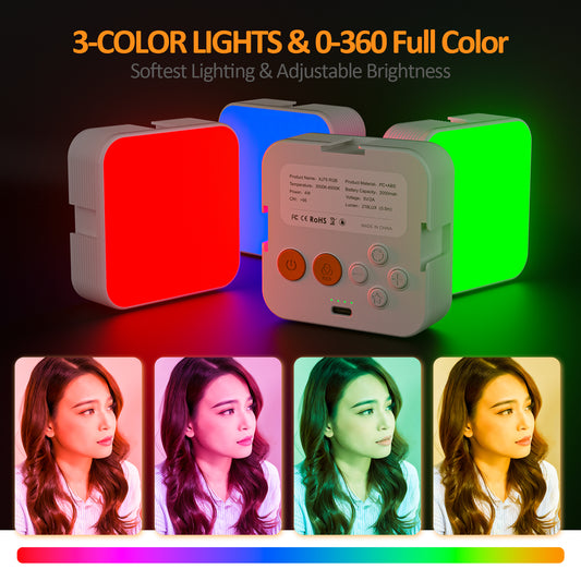 Camera pocket light atmosphere mini RGB mobile phone fill light live VLOG video conference photography light - American Smart
