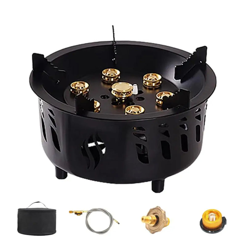 American Smart EP camping gas burner with 7-core strong fire power, portable cassette stove and carrying bag for outdoor camping and hiking