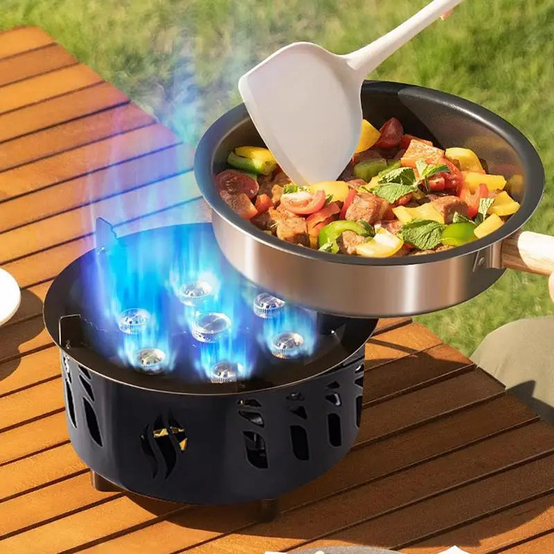 American Smart EP camping gas burner with 7-core strong fire power, portable cassette stove and carrying bag for outdoor camping and hiking.
