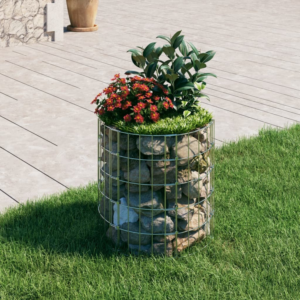 Galvanized steel circular gabion pole for fence panels, 19.7x19.7 inches, by American Smart, with mesh structure and sturdy design