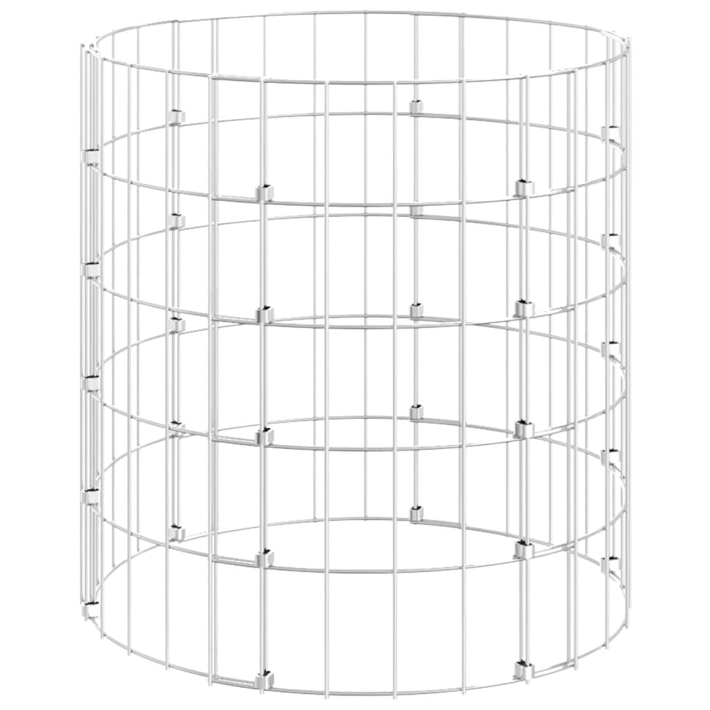 Galvanized steel circular gabion pole for fence panels, 19.7x19.7 inches, by American Smart, with a mesh-like structure.