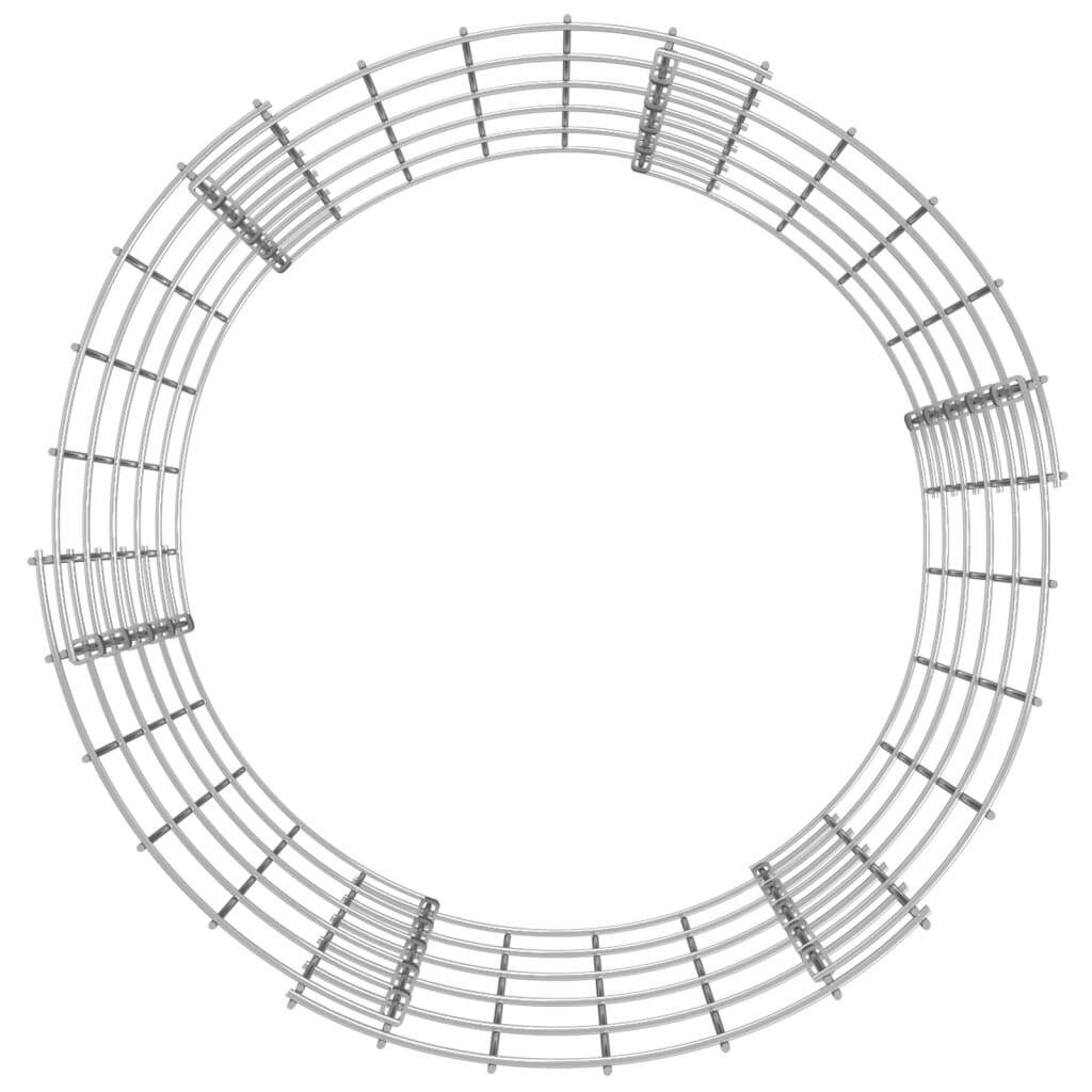Galvanized steel circular gabion pole for fence panels, 19.7 inches square, by American Smart, shown in a fencing installation.