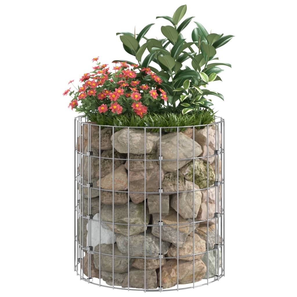 Galvanized steel circular gabion pole for fence panels, 19.7x19.7 inches, from American Smart, showcasing durable fencing hardware.