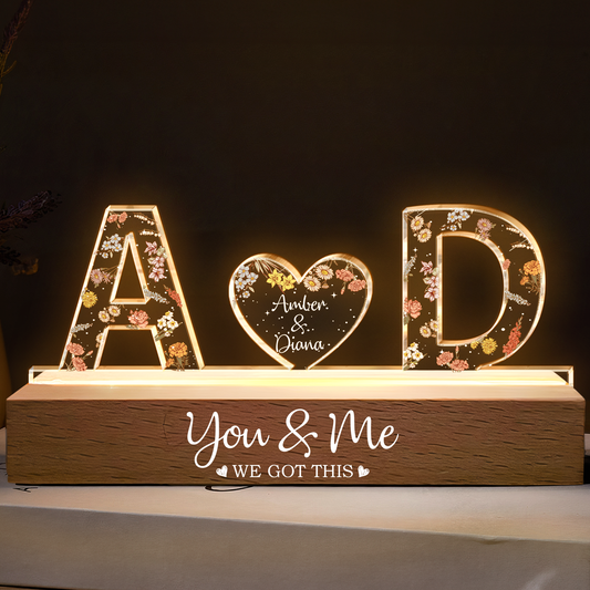 Personalized LED night light with "You & Me We Got This" message and custom name, by American Smart.