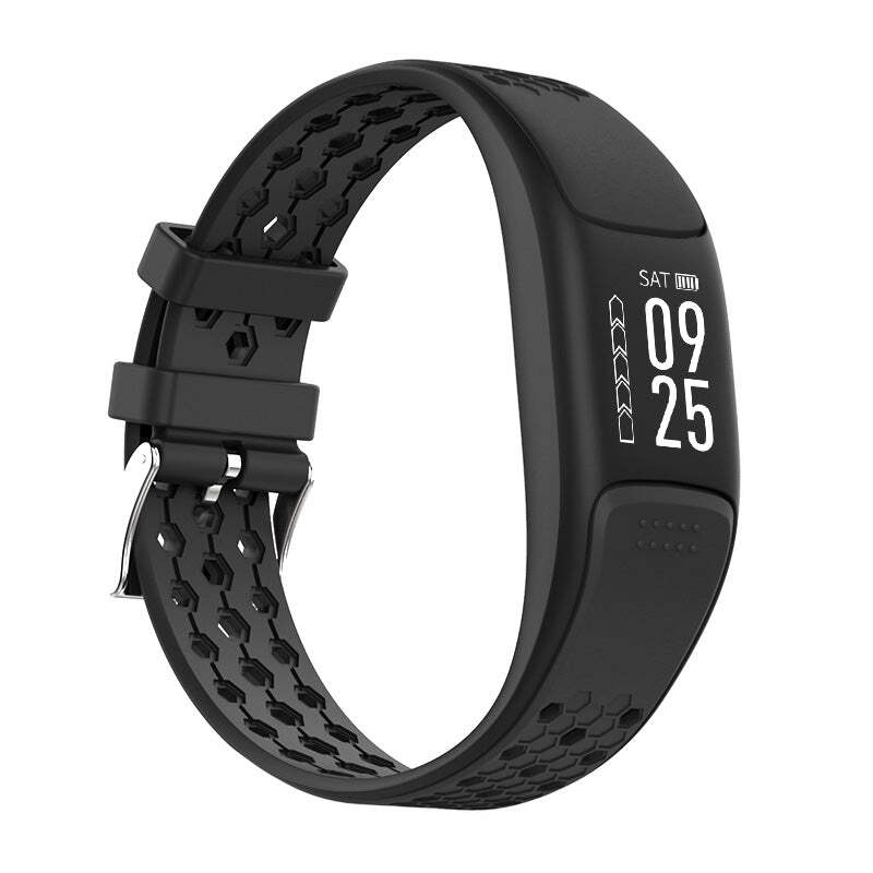 Black American Smart fitness tracker and waterproof swimmers watch with digital display and sporty design.