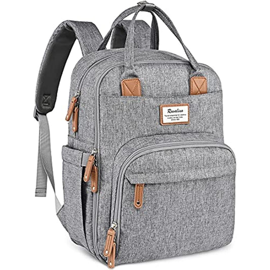 RUVALINO baby diaper bag backpack with multiple compartments, designed for travel and maternity use, in a functional and stylish baby bag.
