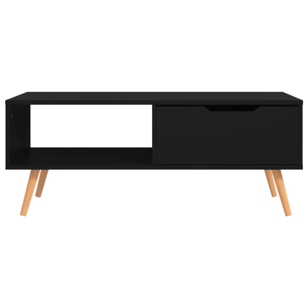 Black American Smart accent coffee table made of engineered wood, measuring 39.4"x19.5"x16.9", with a sleek modern design.