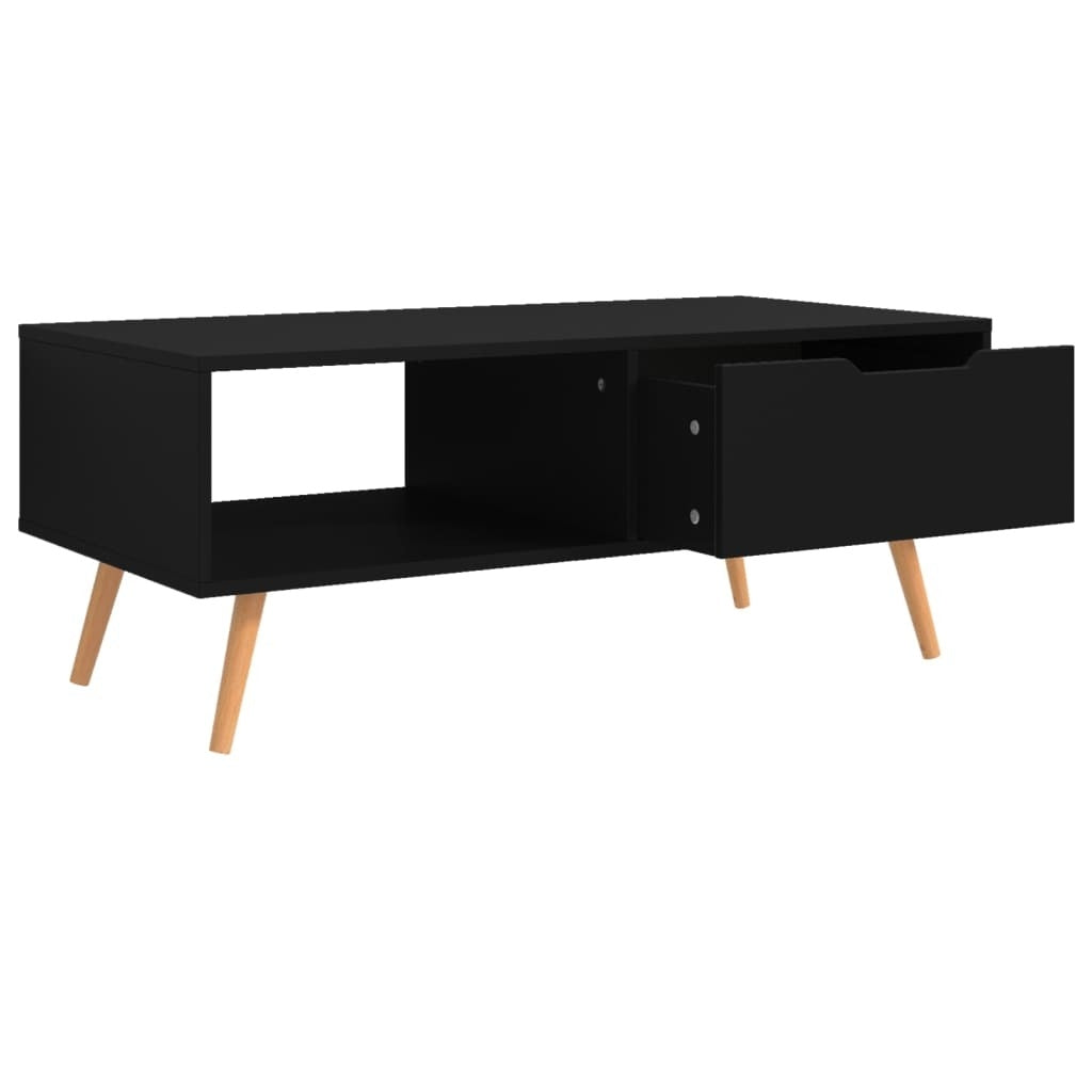 Black American Smart accent coffee table, 39.4"x19.5"x16.9" engineered wood with sleek modern design.
