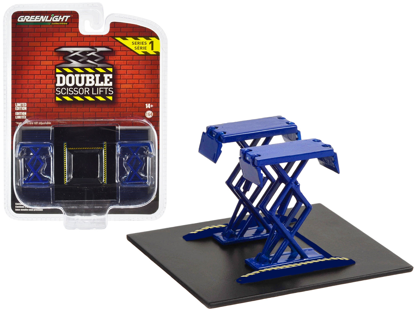 Automotive Double Scissor Lift Blue "Double Scissor Lifts" Series 1 1/64 Diecast Model by Greenlight - American Smart