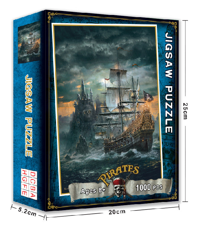 American Smart WB Christmas Halloween puzzle set featuring 1000 pieces of action and toy figures for festive fun.
