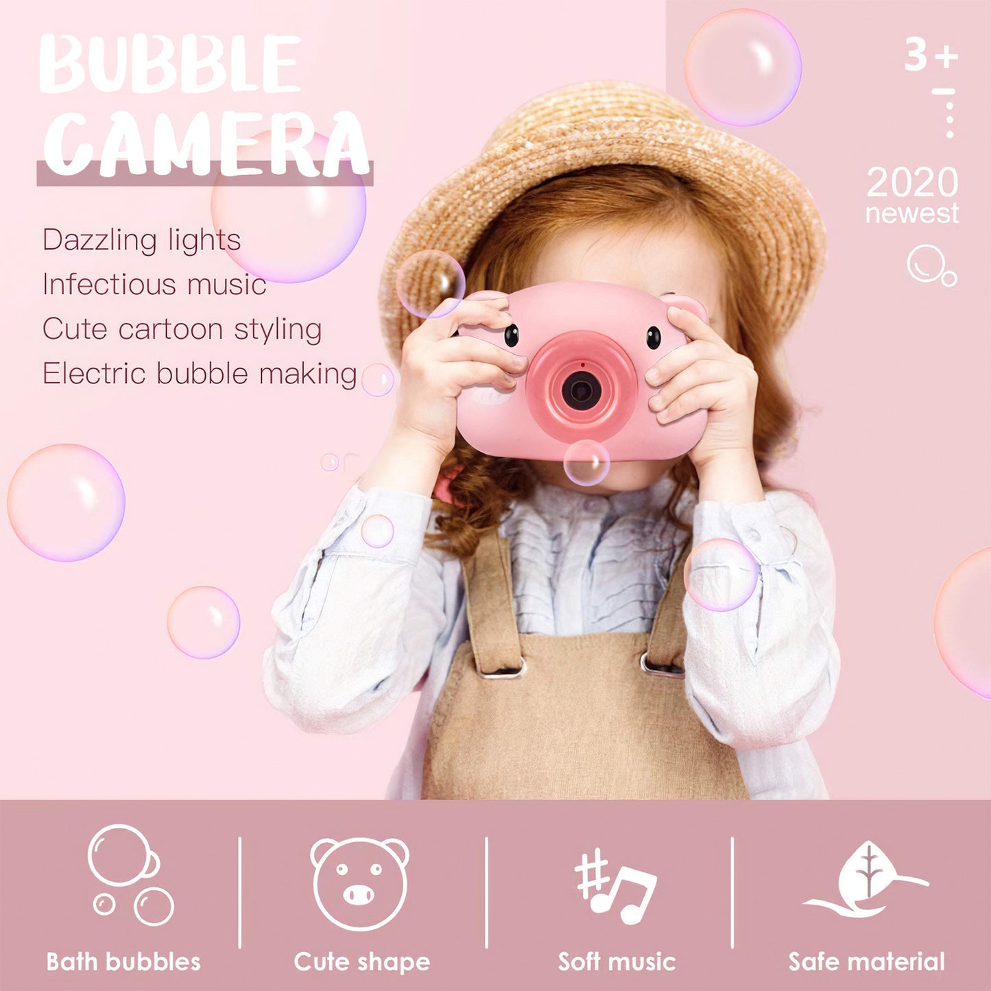 Automatic Camera Soap Bubble Machine with Music Children Toys - American Smart