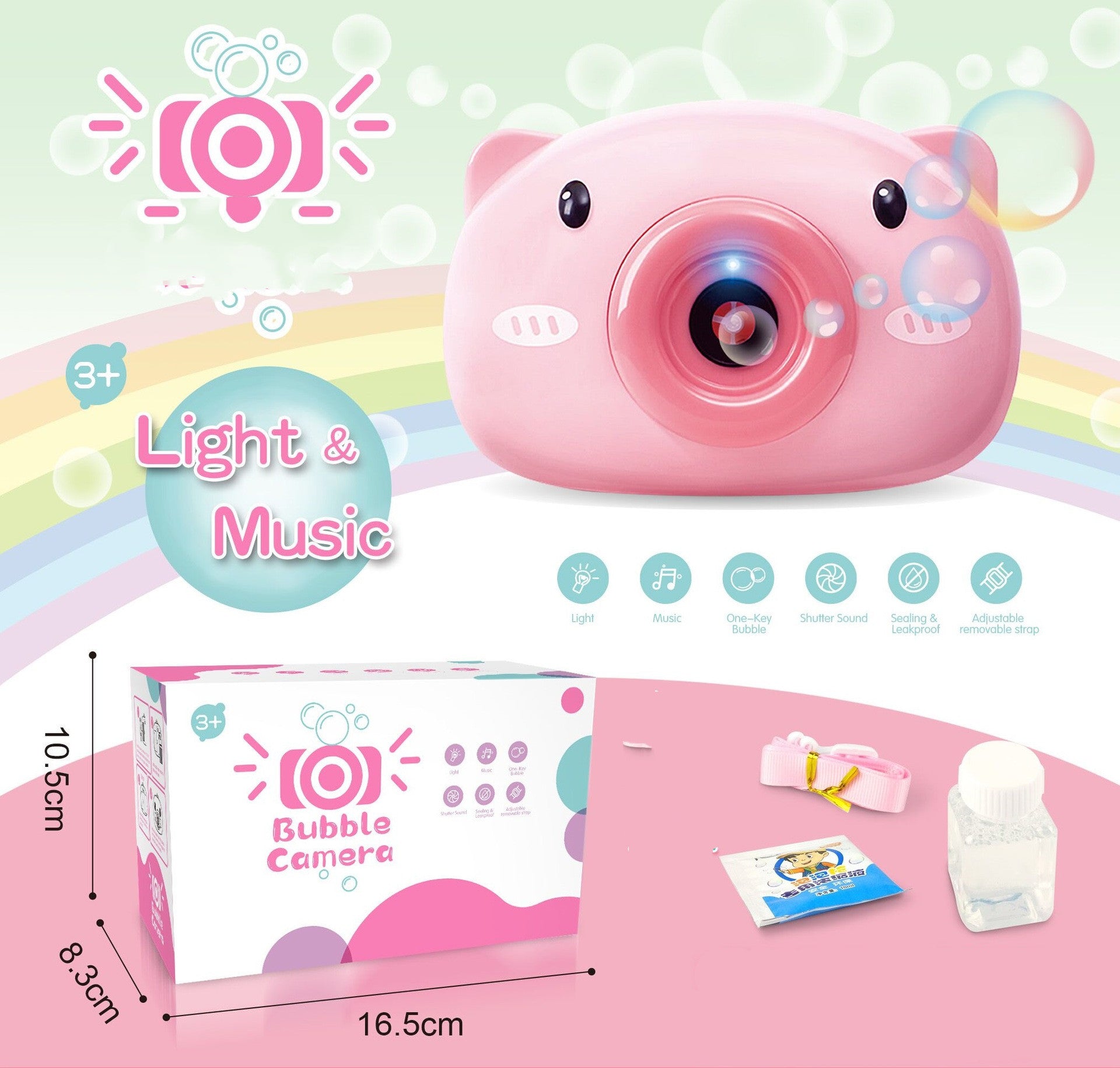Automatic Camera Soap Bubble Machine with Music Children Toys - American Smart