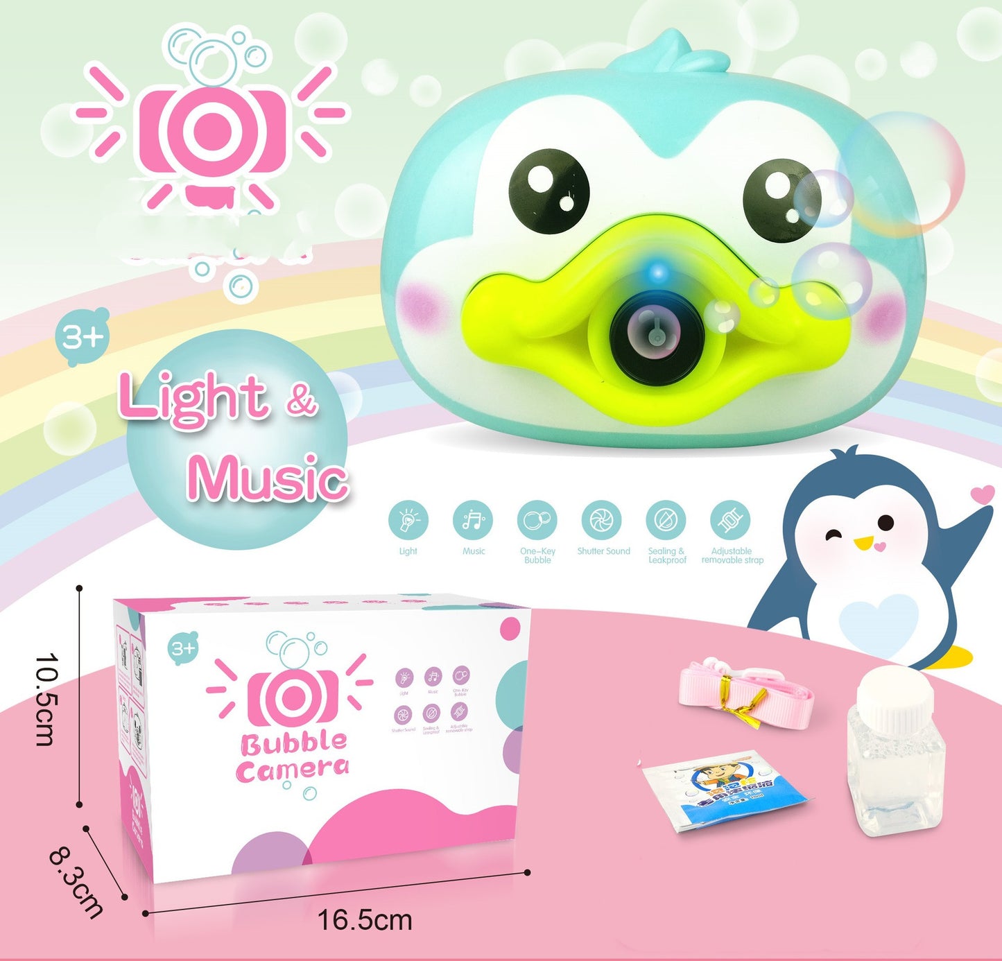 Automatic Camera Soap Bubble Machine with Music Children Toys - American Smart