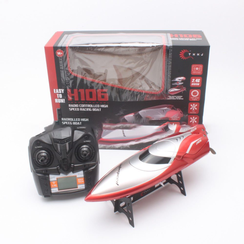 American Smart WB 2.4G remote control high-speed ship, toy figure, sleek design for outdoor water play and fast racing.