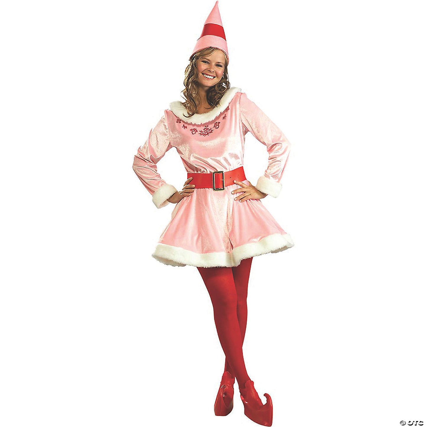 Adult Jovi elf costume by American Smart WB, one size fits most, featuring festive elf attire with green and red details.