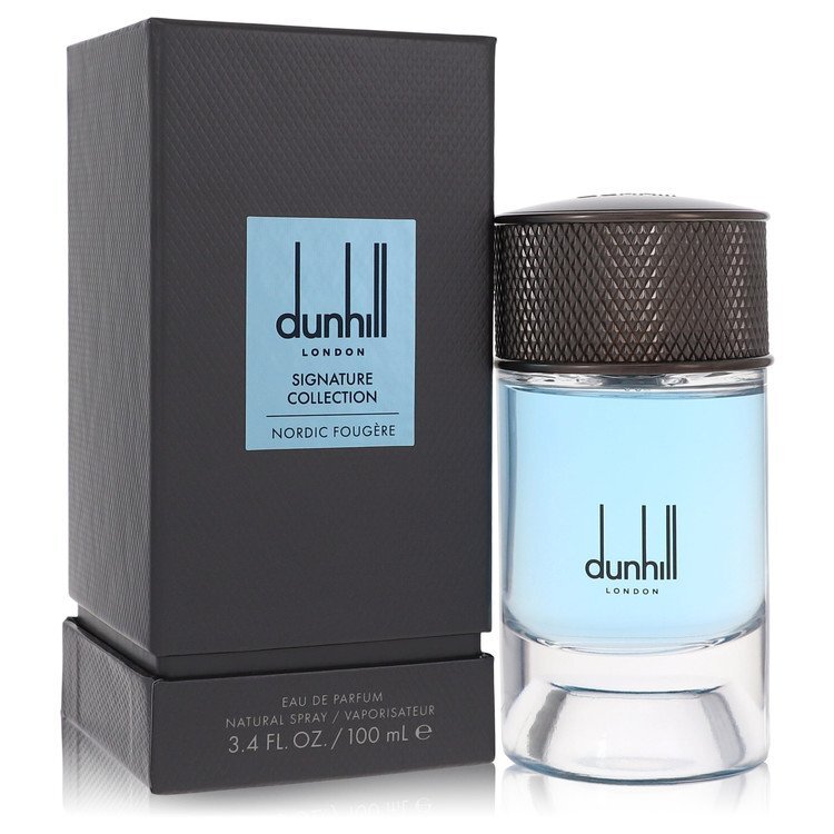 Alfred Dunhill Nordic Fougere men's Eau De Parfum spray 3.4 oz bottle with sleek design and label visible.