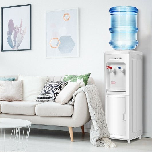 White American Smart 5-gallon hot and cold water cooler dispenser with child safety lock, kitchen small appliance.
