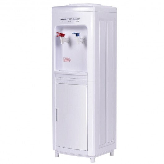 White American Smart 5-gallon hot and cold water cooler dispenser with child safety lock, kitchen small appliance.