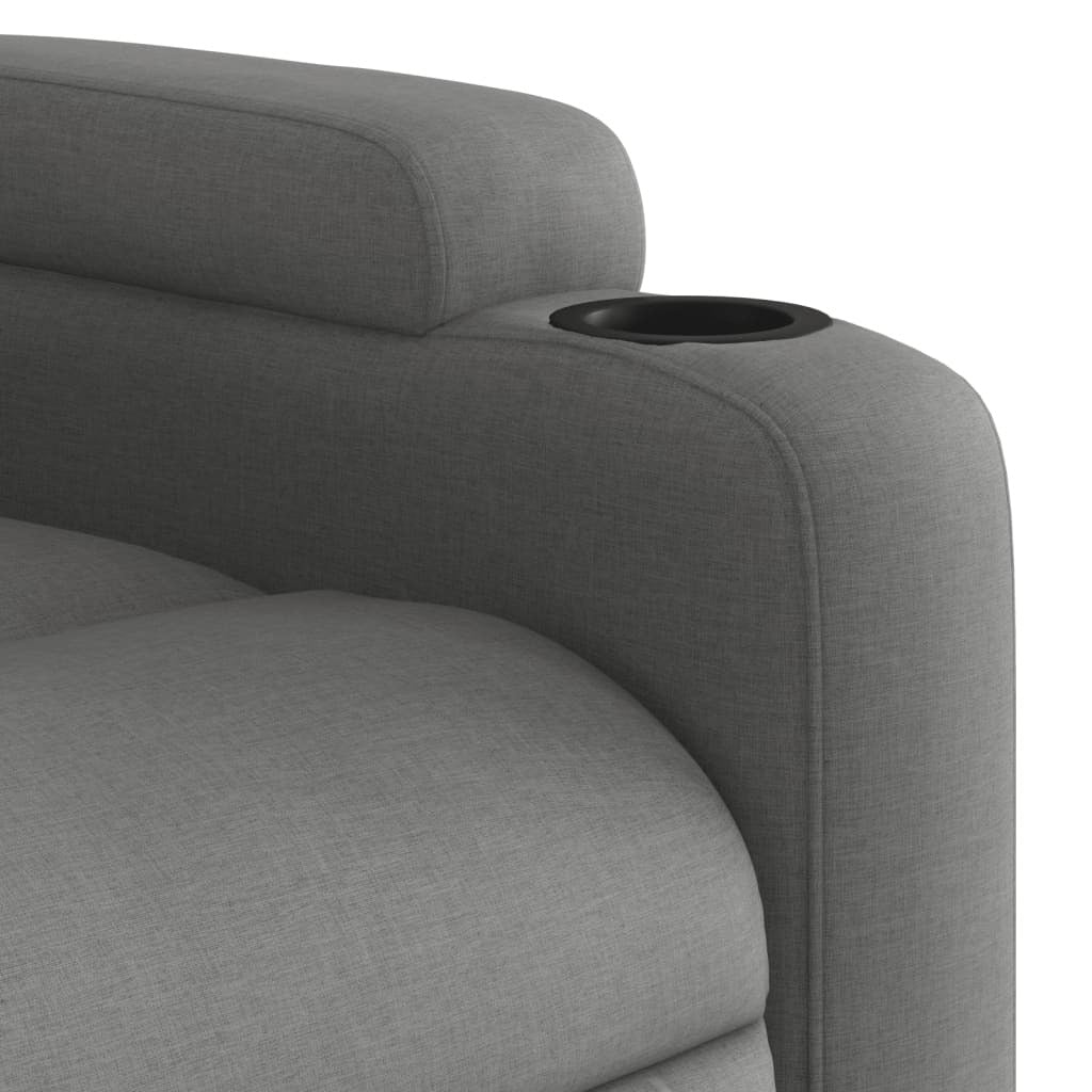 Dark grey fabric massage recliner chair by American Smart, featuring armrest and adjustable reclining features