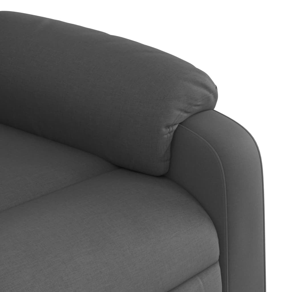 Dark grey fabric massage recliner chair by American Smart, featuring plush armrests and adjustable reclining functionality.