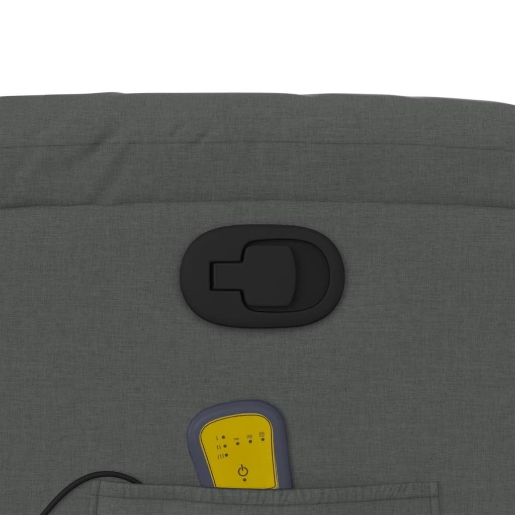Dark grey fabric massage recliner chair by American Smart featuring padded armrests and a plush, comfortable design.