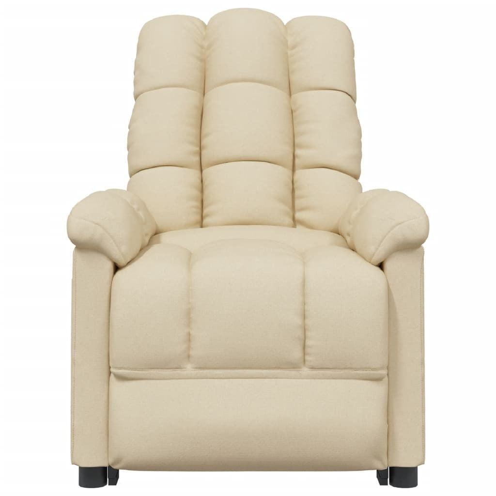 Cream fabric recliner arm chair by American Smart WB, featuring plush cushioning and a modern design for comfortable seating.
