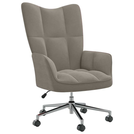 Light gray velvet relaxing arm chair by American Smart WB, featuring plush cushions and a comfortable recliner design.