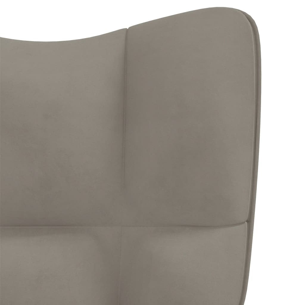 Light gray velvet relaxing arm chair by American Smart WB, showcasing plush upholstery and comfortable recliner design.