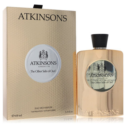 Atkinsons The Other Side of Oud unisex Eau De Parfum spray bottle, 3.3 oz, featuring luxurious Oud scent for women and men