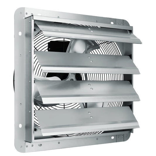 American Smart 16-inch high-speed attic exhaust fan with aluminum wall mount, 2000 CFM, AC motor for ventilation and cooling.