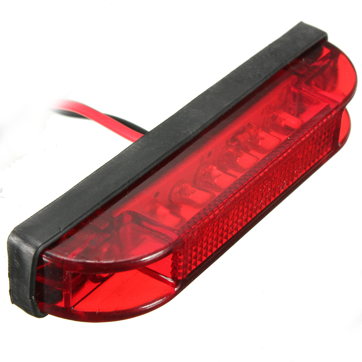 Six LED clearance side marker lights for trucks and trailers, American Smart WB, 12V or 24V, with clear lens and mounting brackets