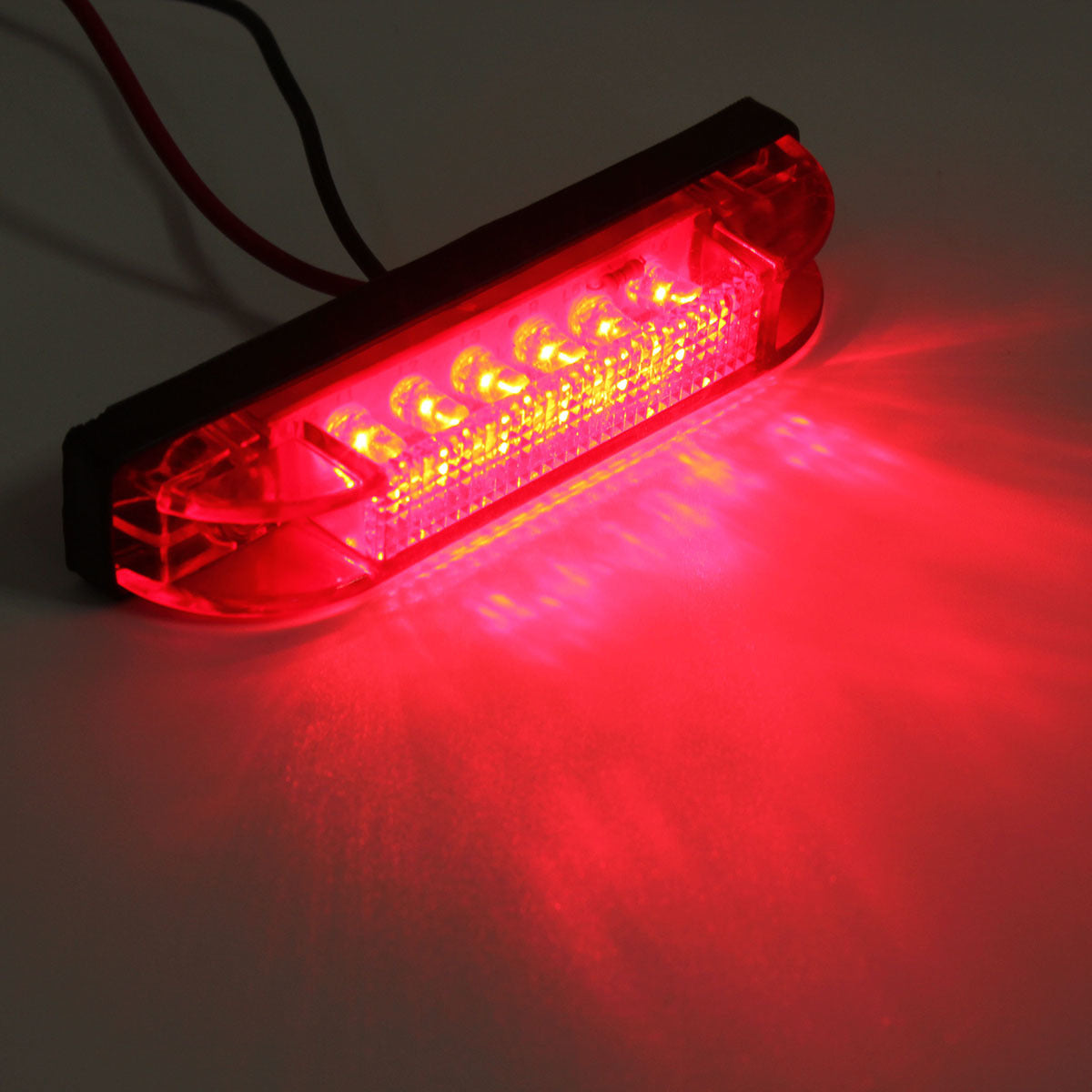 Six LED side marker lights for trucks and trailers, 12V or 24V, by American Smart - WB, showing clear indicator lamps on vehicle side