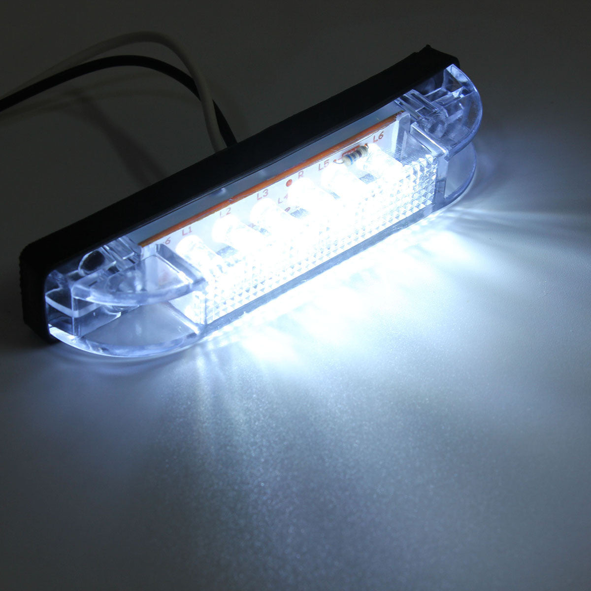 6 LED clearance side marker light indicator lamp for trucks, trailers, vans, American Smart WB, 12V or 24V automotive use