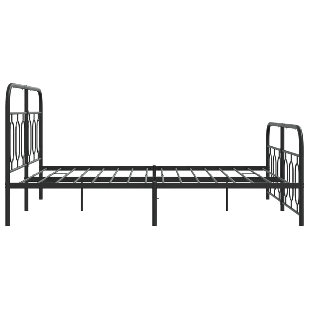 Black metal bed frame with footboard in 59.1x78.7 inches, American Smart WB, sturdy and stylish for a modern bedroom.