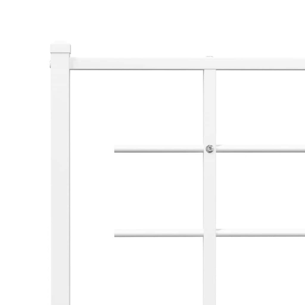 White metal bed frame with headboard, 76x79.9 inches, American Smart WB, sturdy and modern for bedroom decor.