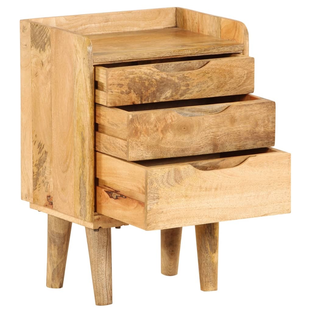 Solid mango wood bedside cabinet by American Smart, 15.7x11.8x23.4 inches, featuring a compact storage design.