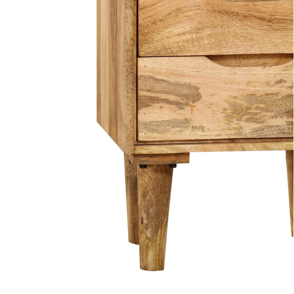 Solid mango wood bedside cabinet by American Smart, measuring 15.7"x11.8"x23.4" with a sleek, natural finish.