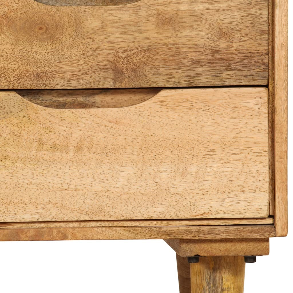 Solid mango wood bedside cabinet from American Smart, 15.7"x11.8"x23.4" bedside table with natural wood finish.