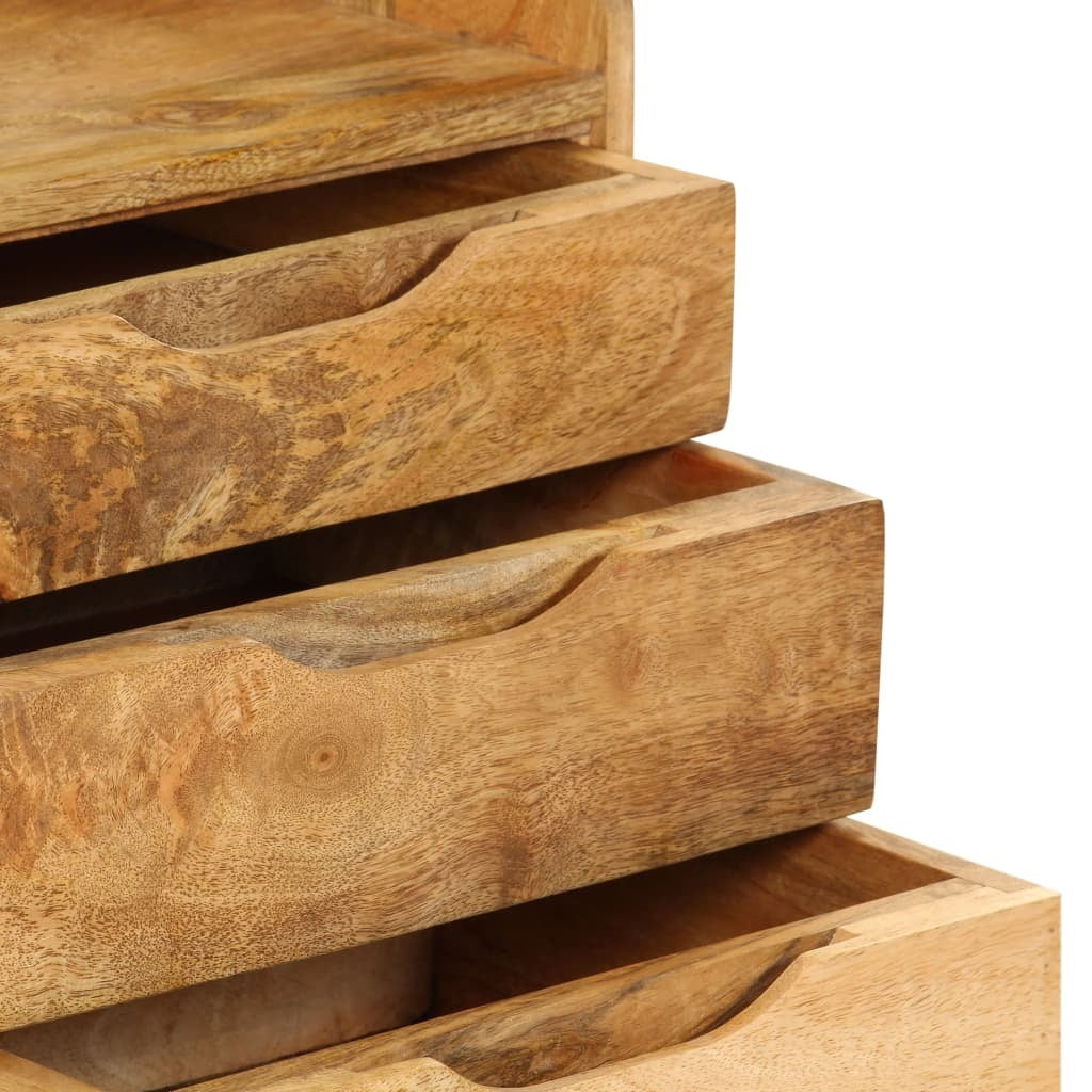 Solid mango wood bedside table by American Smart, 15.7"x11.8"x23.4" with a sleek, natural finish and modern design.