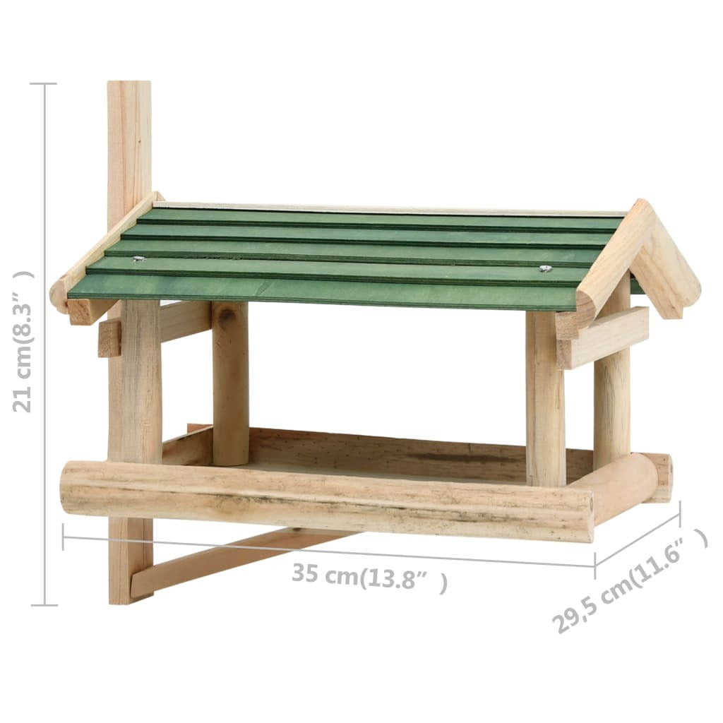 Solid wood bird feeder from American Smart, measuring 13.8x11.6x8.3 inches, designed for outdoor bird and wildlife feeding.