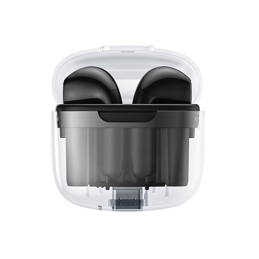 BD02 Wireless Earbuds In-Ear Earphones With Clear Calling Transparent Charging Case For Cell Phone Computer Laptop Sports black - American Smart