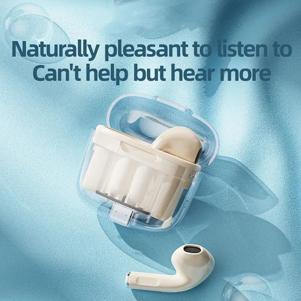 BD02 Wireless Earbuds In-Ear Earphones With Clear Calling Transparent Charging Case For Cell Phone Computer Laptop Sports black - American Smart