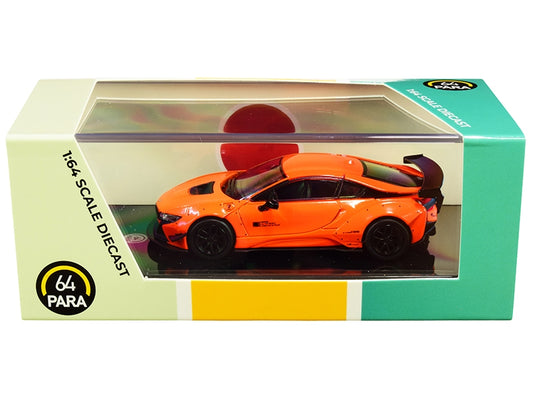 BMW i8 Liberty Walk Orange 1/64 Diecast Model Car by Paragon - American Smart
