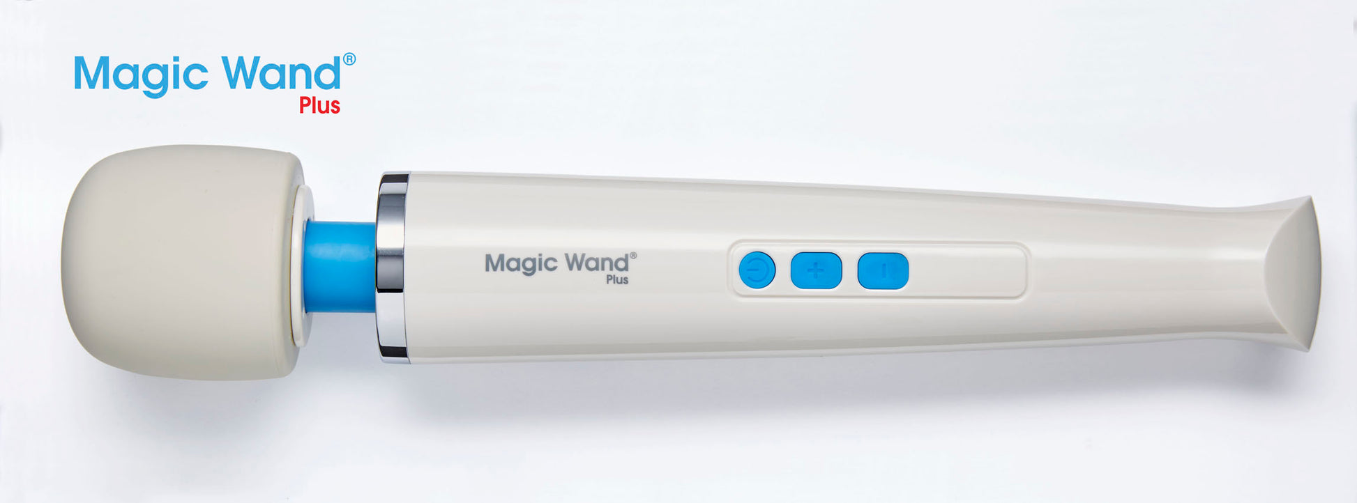White Magic Wand Plus body massager by American Smart WB with ergonomic handle and massage head for relaxation.