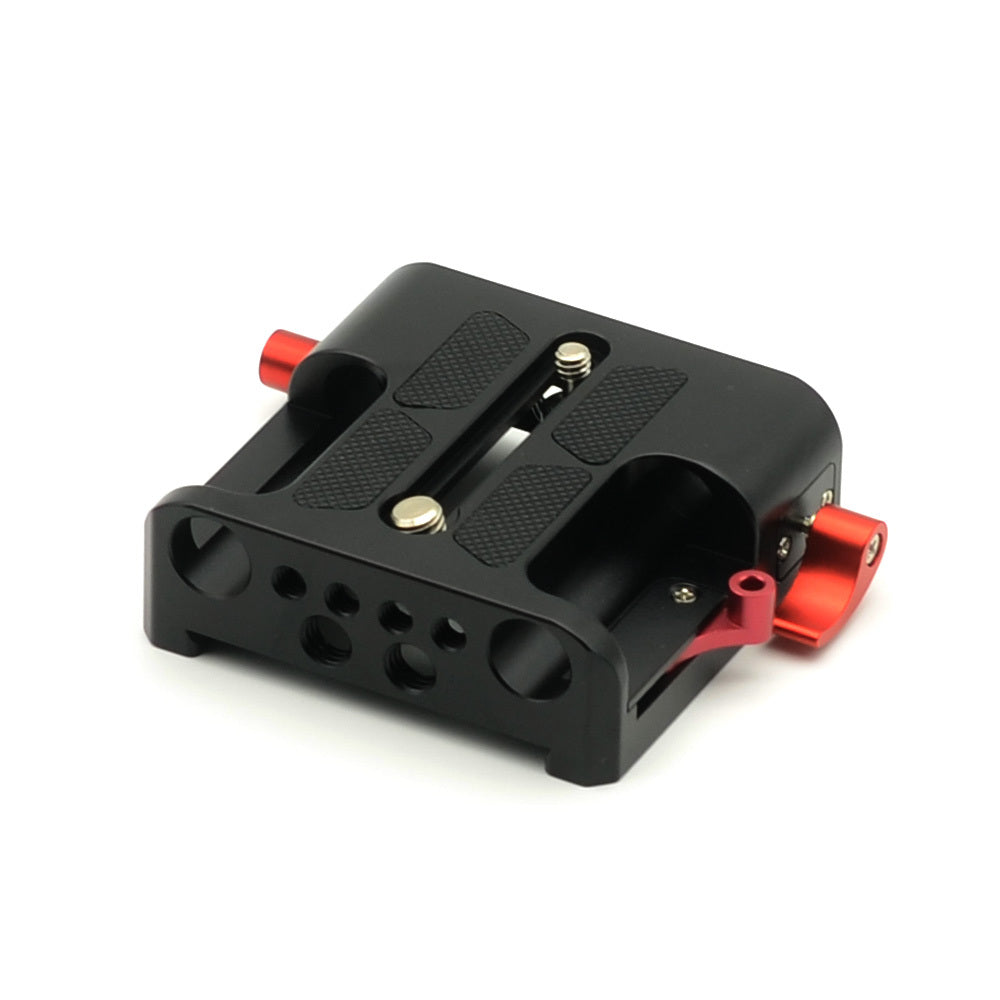 Black VELEDGE 15mm camera baseplate with ARRI dovetail from American Smart WB, used for professional camera rig setup.