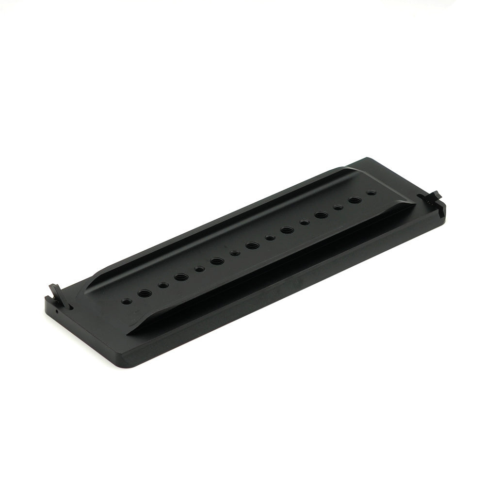 Black VELEDGE 15mm camera baseplate with ARRI dovetail plate for professional camera support by American Smart - WB