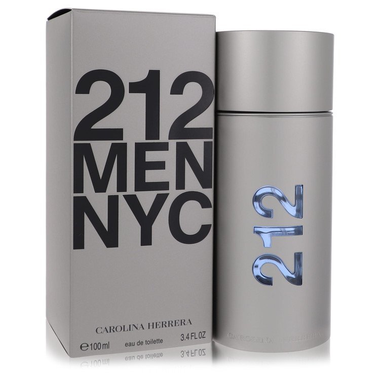 212 by Carolina Herrera men's Eau De Toilette spray in new packaging, 3.4 oz, with sleek bottle design.
