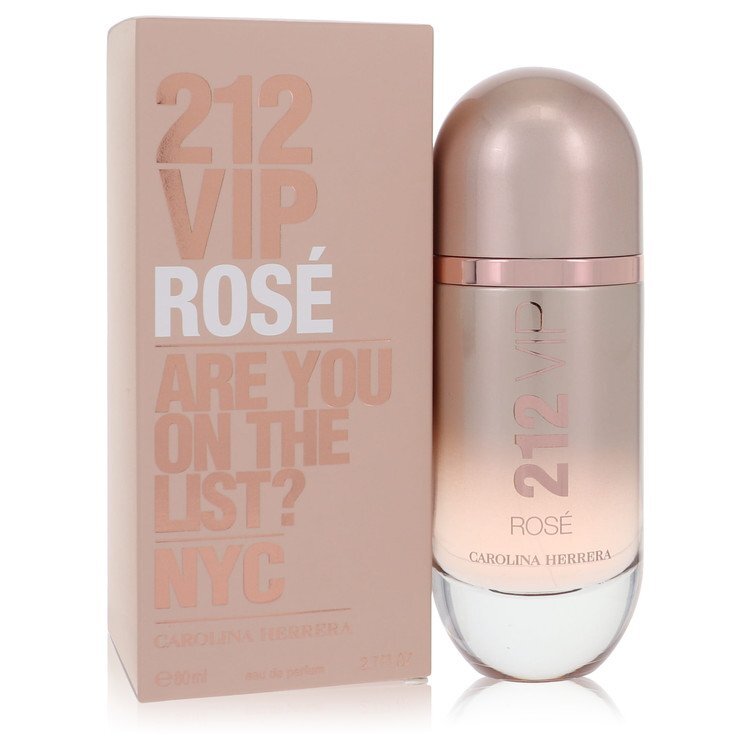 Carolina Herrera 212 VIP Rose women’s Eau De Parfum spray in a 2.7 oz bottle, featuring a pink floral fragrance.